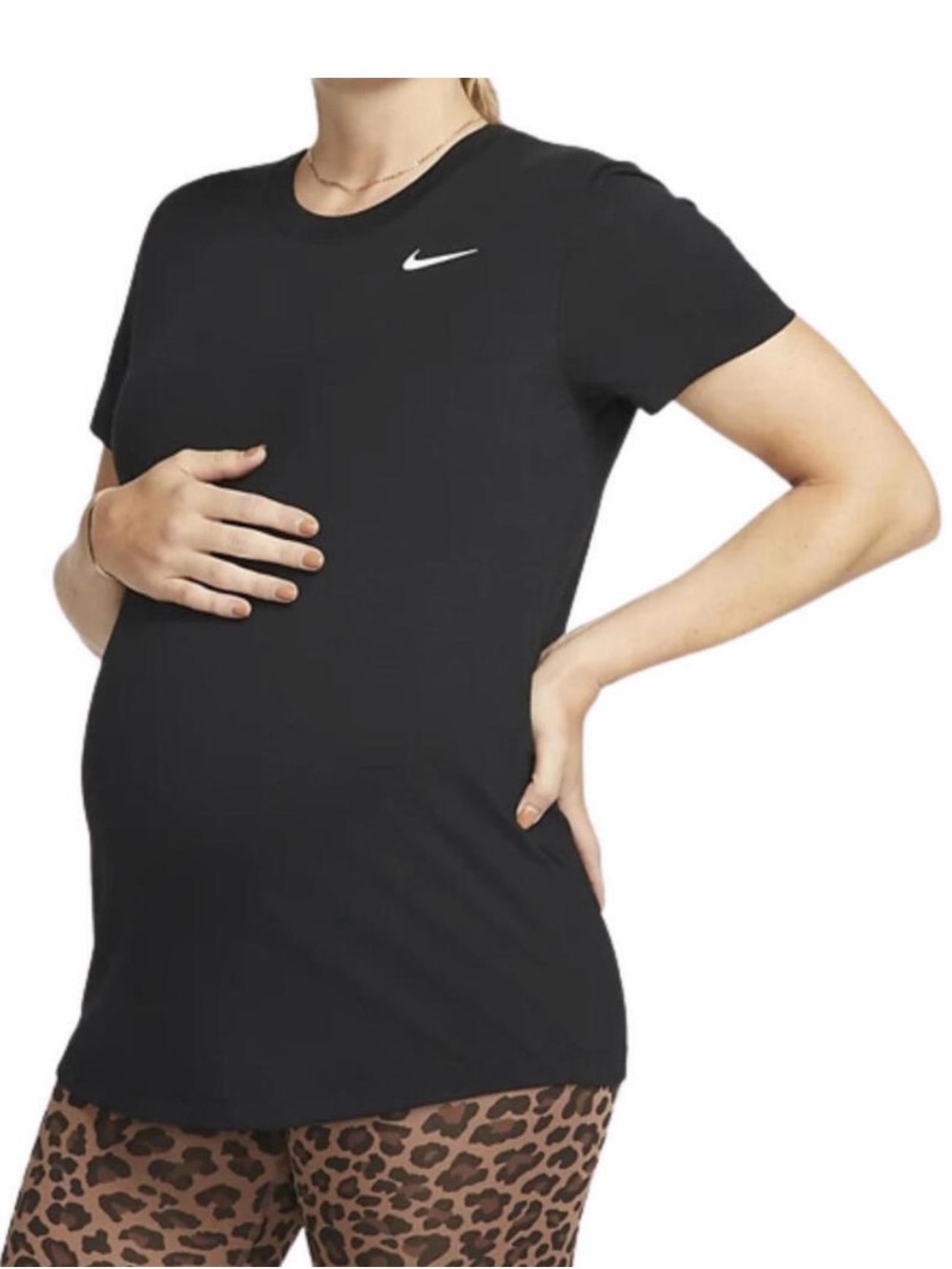 Nike Black Short-Sleeve Crew Maternity Tee